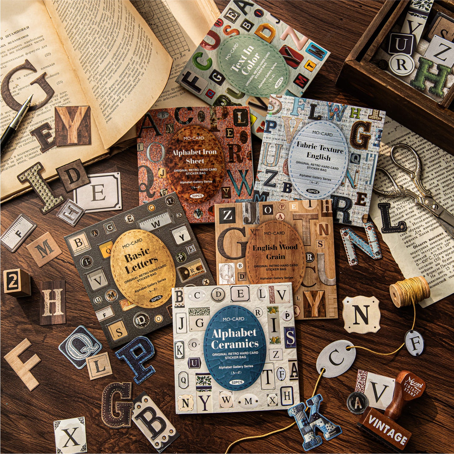 Vintage Alphabet Sticker Pack