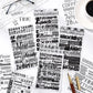 Black And White English Die-cut Stickers