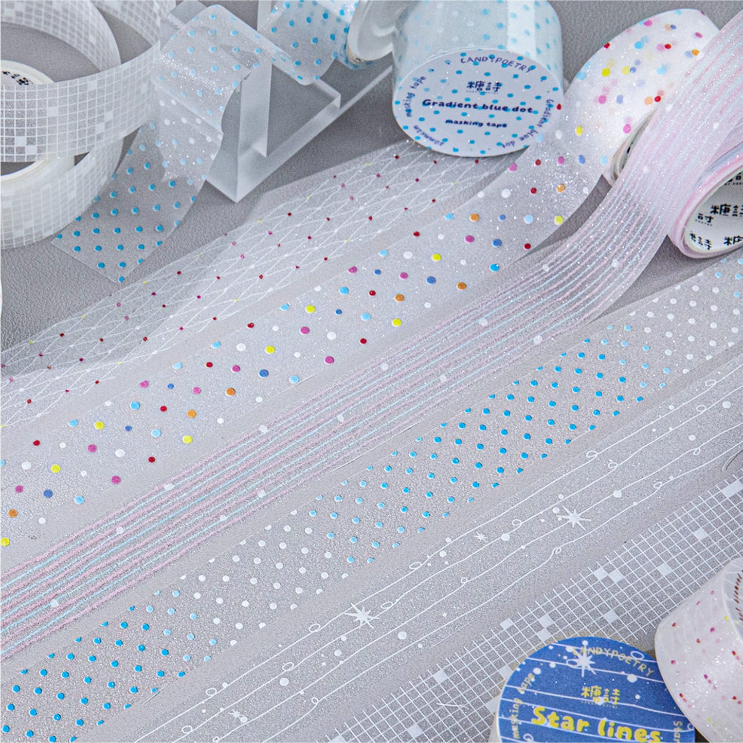 Glitter Transparent PET Tape