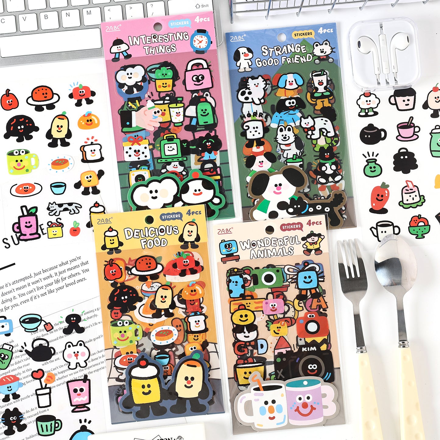 Whimsical Doodle Sticker Set