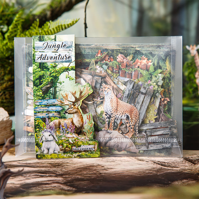 Multicolor jungle adventure stickers for journaling