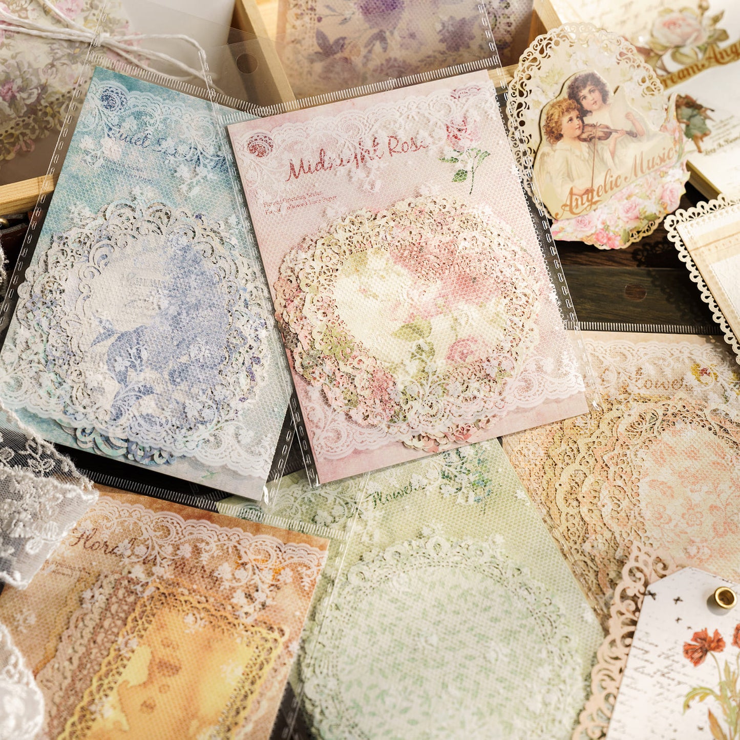 Hollow-Out Vintage Floral Paper
