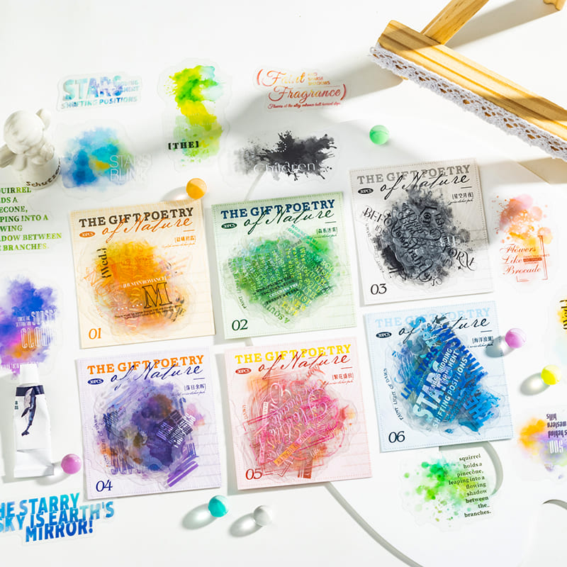 Watercolor Marble PET Stickers