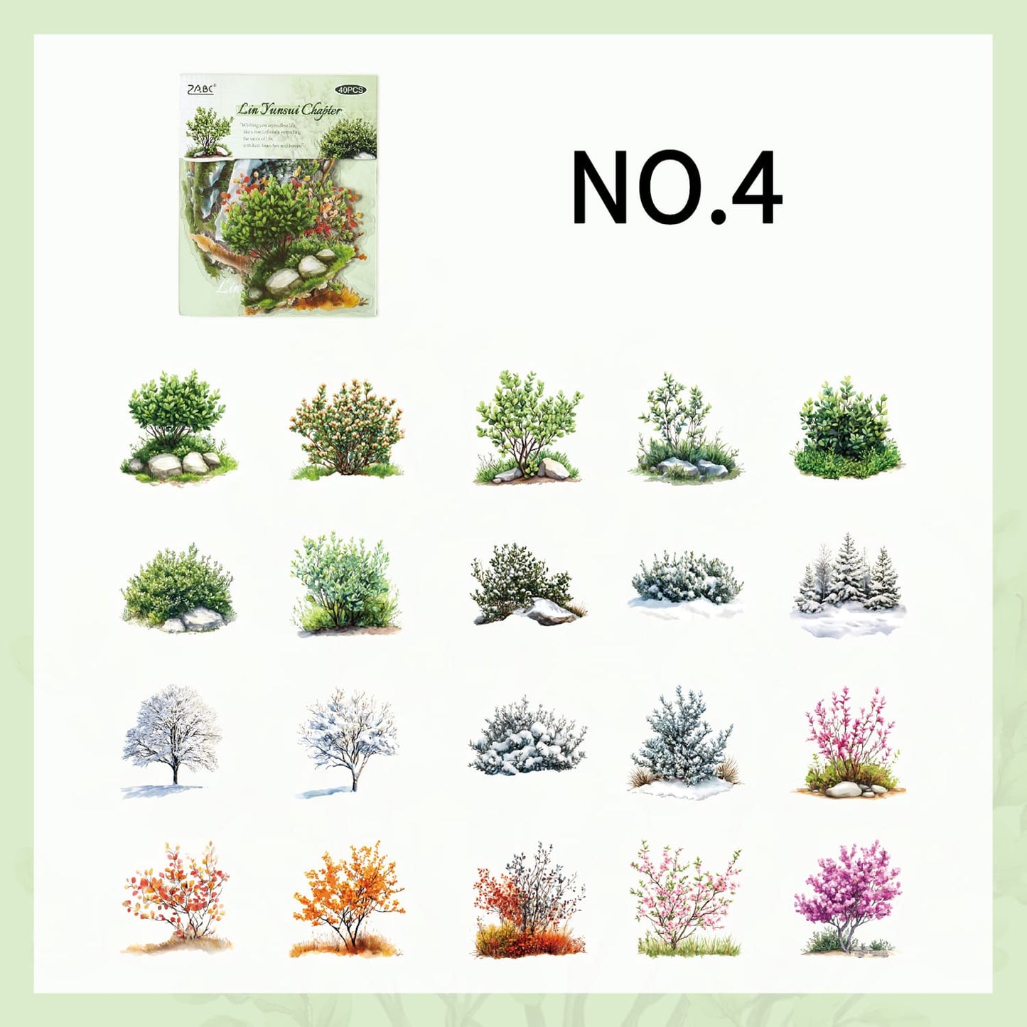 40pcs Floral Theme Sticker
