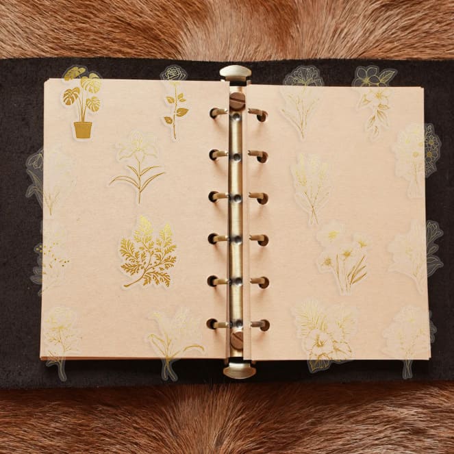 50PCS Golden Plants Stickers