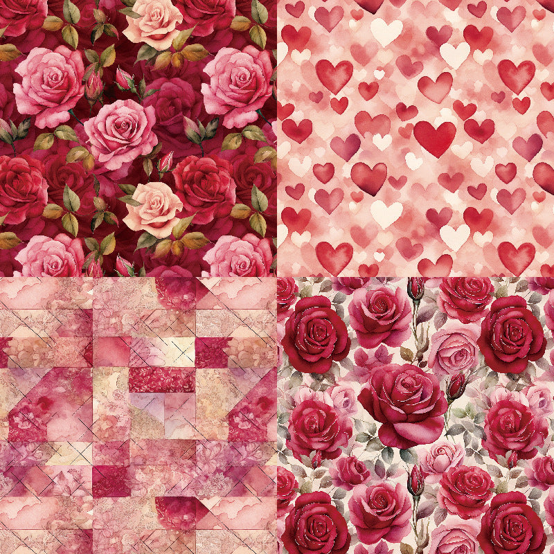 48PCS Rose  Scrapbook Paper