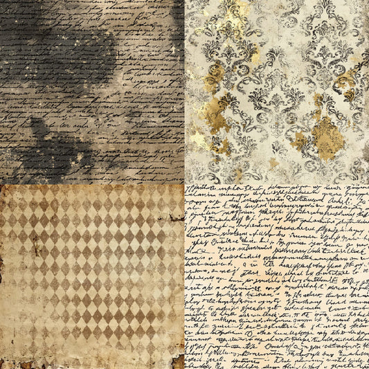 24PCS Vintage Charm Scrapbook Paper