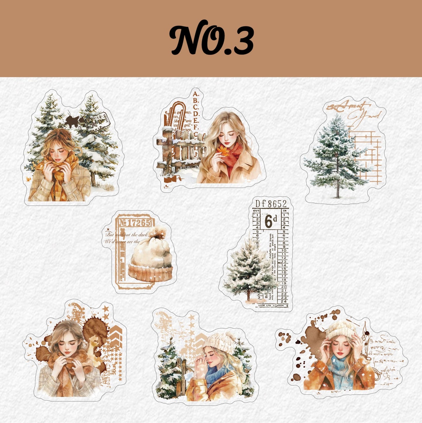 Autumn Winter Girl Character Stickers