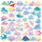 Watercolor cloud stickers pack – 56PCS decorative scrapbooking stickers