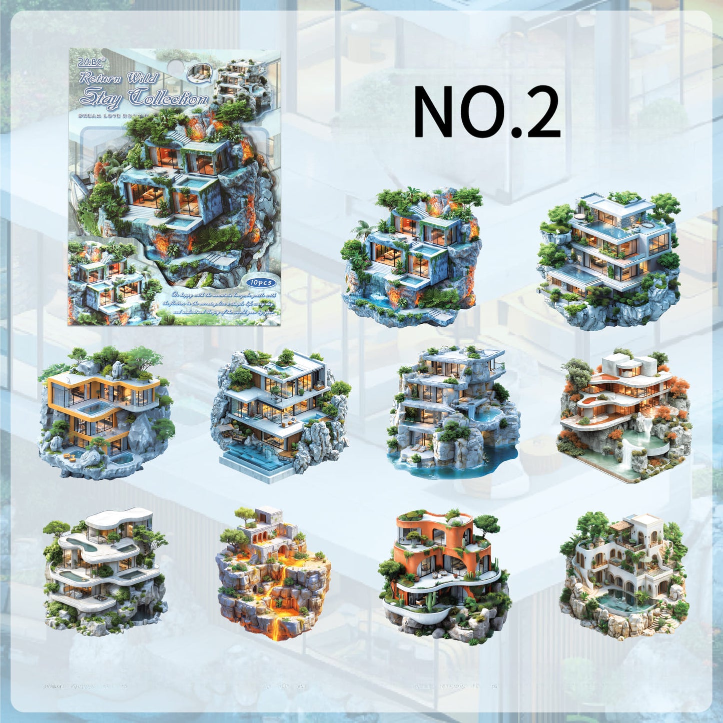 Modern architecture sticker – for scrapbooks and DIY crafts