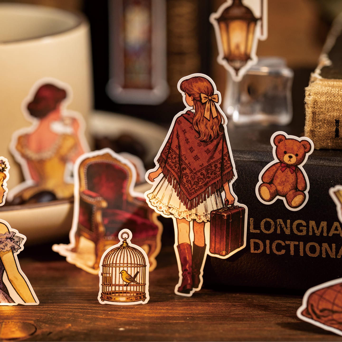 Vintage Figure PET Stickers