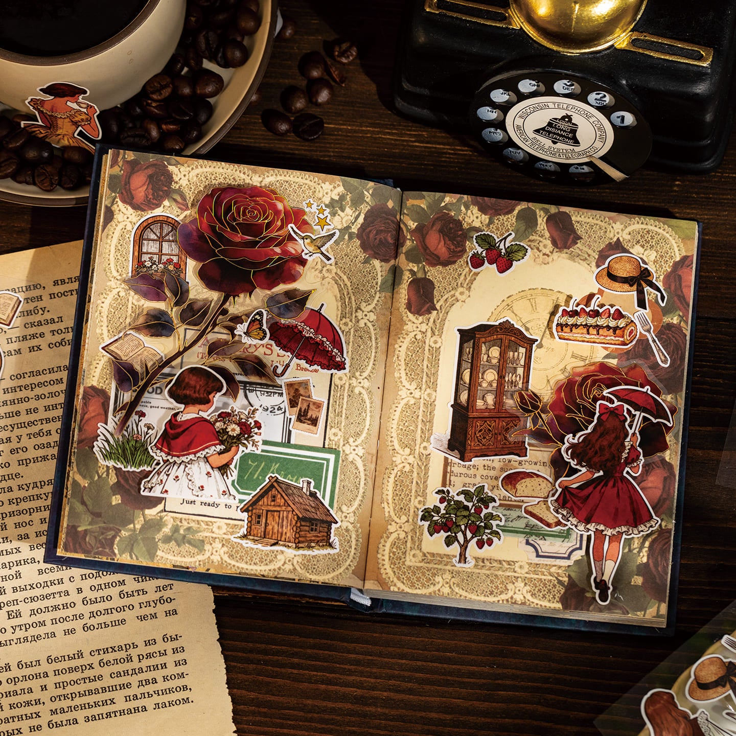 Vintage Figure PET Stickers