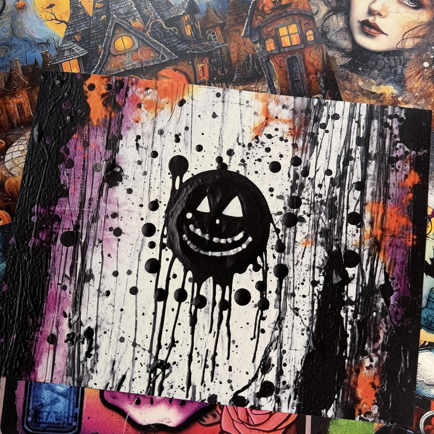 Skeleton Witch Scrapbook Paper