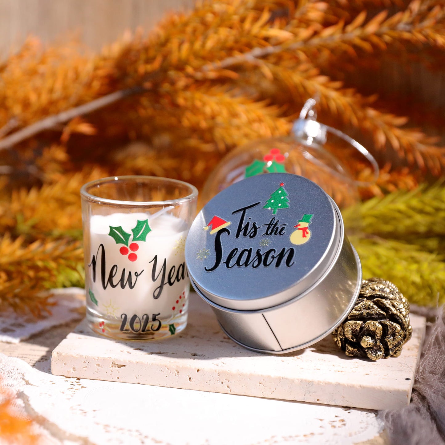 2PCS Christmas Phrase Transfer Stickers