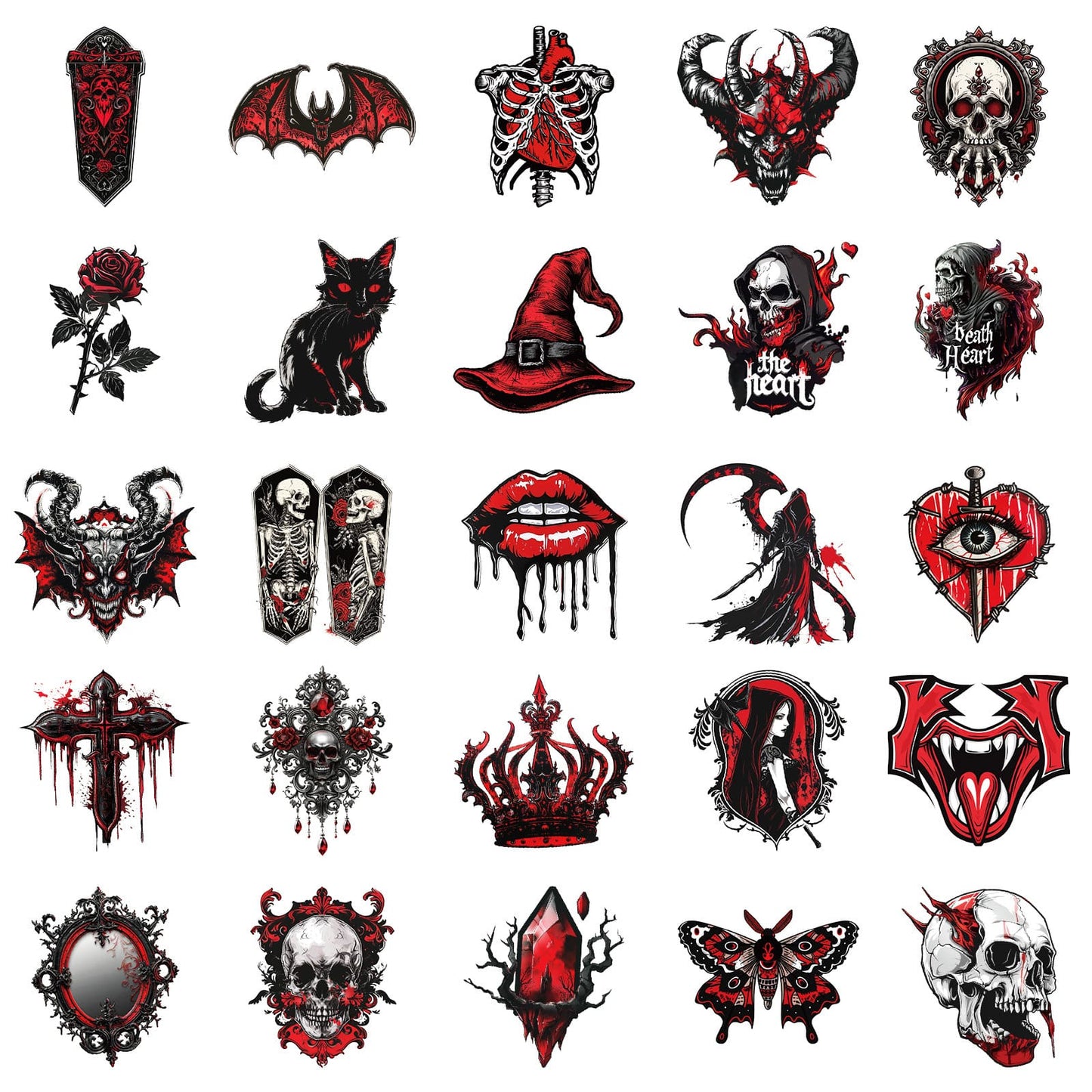 50PCS Gothic Stickers Pack