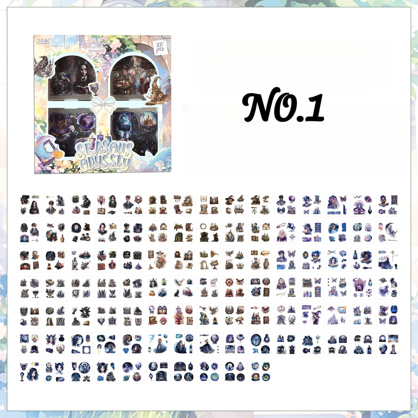 100-Piece PET Sticker Mega Pack