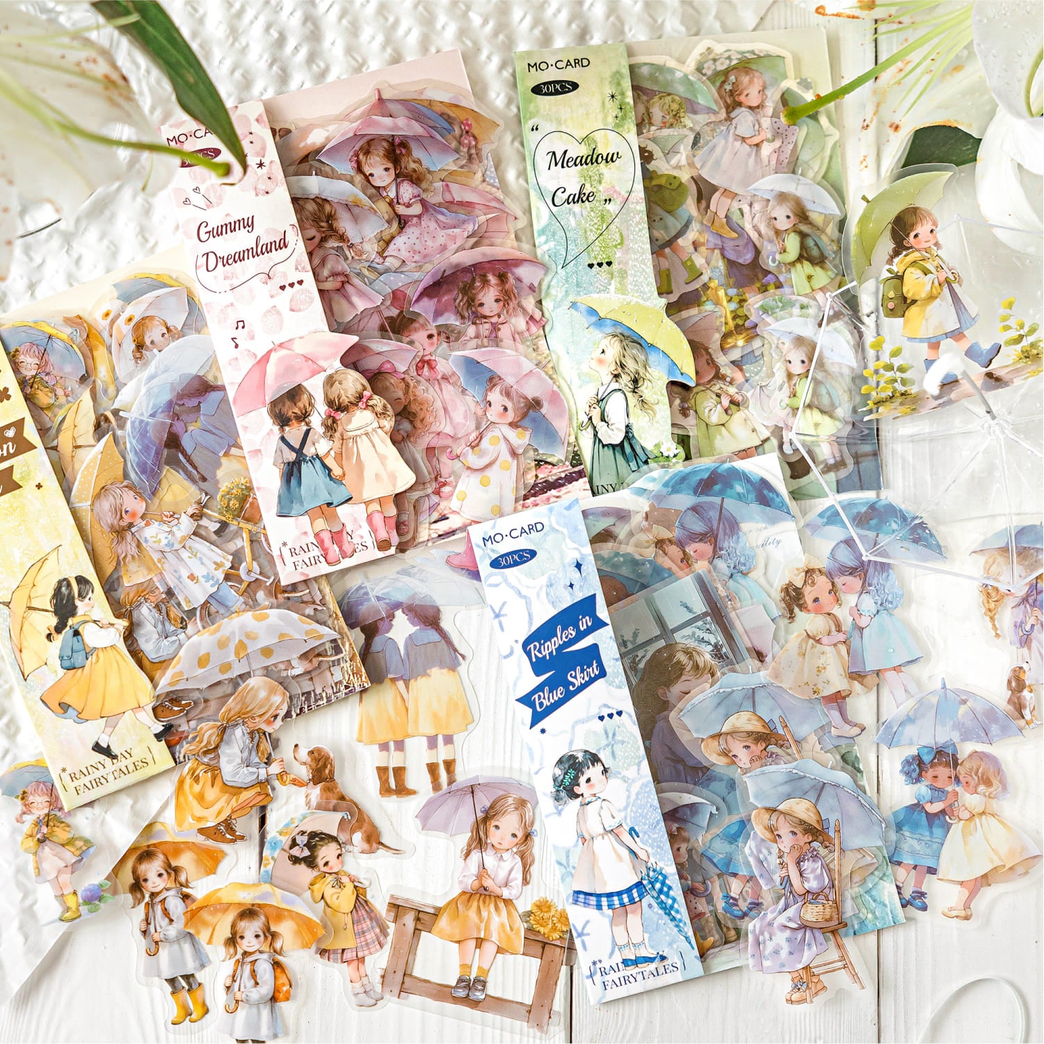 Assorted umbrella children stickers – journaling supplies