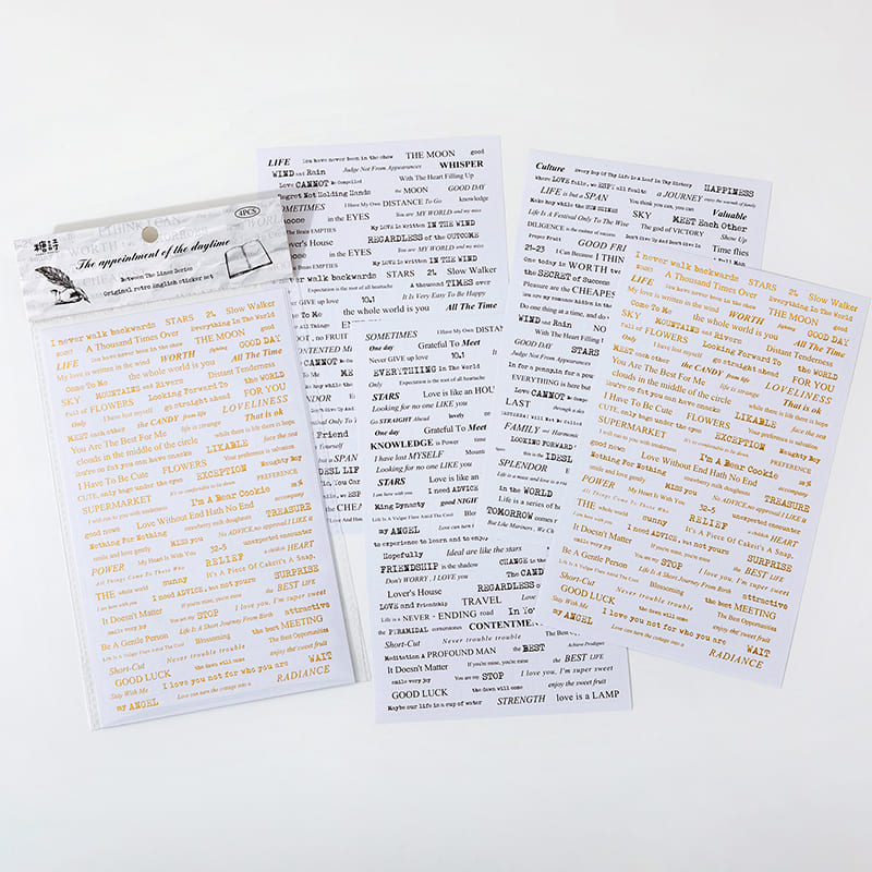 4PCS Retro Gold Foil Stickers
