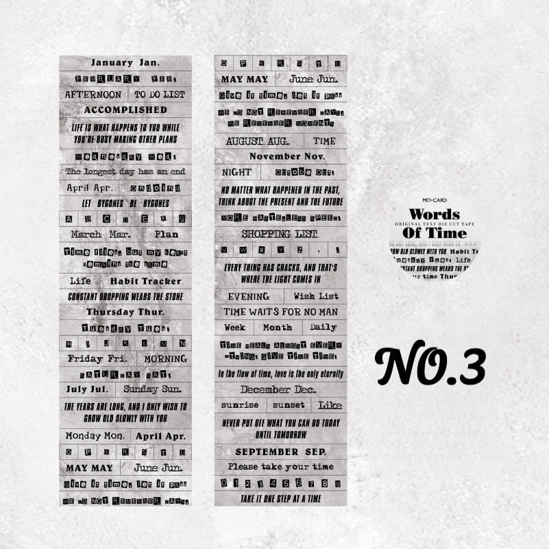 Typography Die-Cut Washi Tape