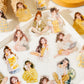 Character theme stickers flat lay display