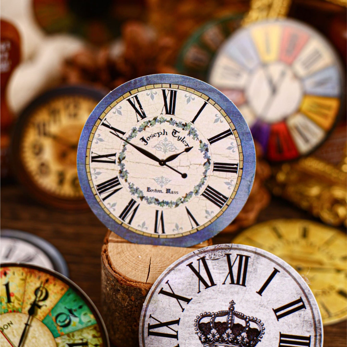 Vintage Clock Theme Stickers