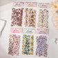 Full set of vintage floral planner stickers – 6 long strip designs for bullet journals, A6/B5 planners, scrapbooks, and mobile cards