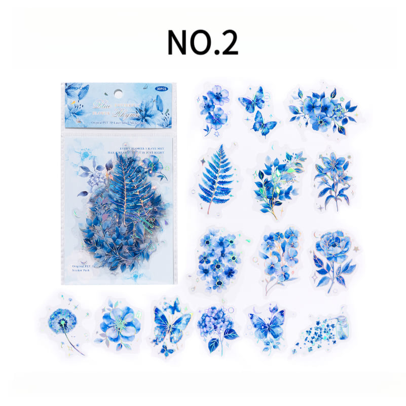 Blue dreamy planner sticker - flower design, for planner decoration and DIY