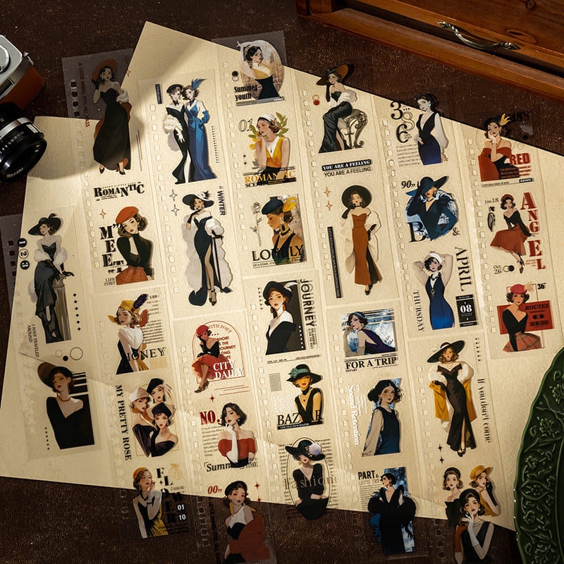Vintage Elegant Figures Sticker Book