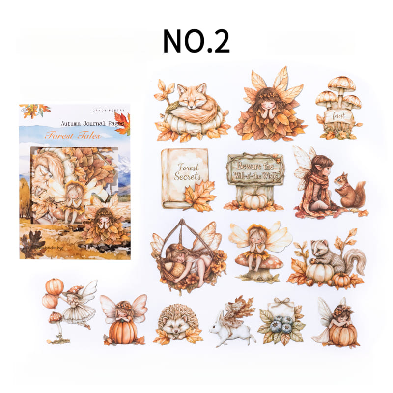 Forest autumn hard card sticker