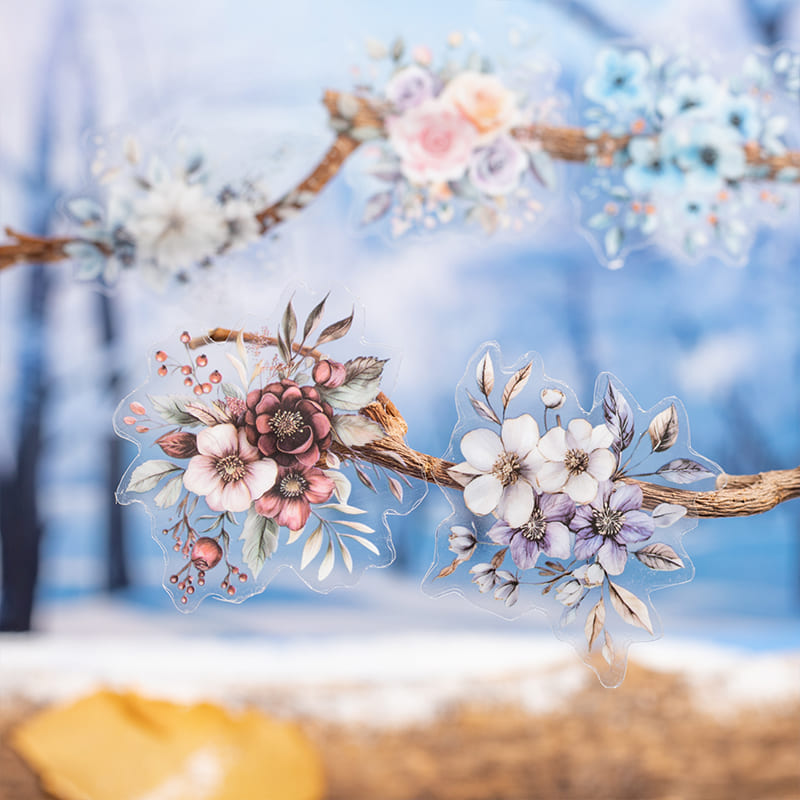 Winter Floral Die-Cut PET Tape