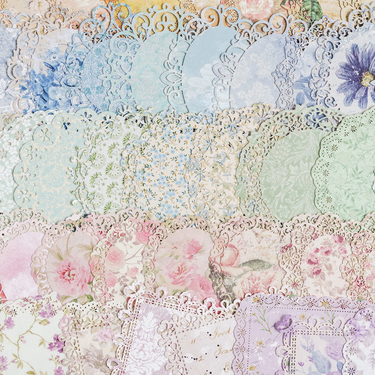 Hollow-Out Vintage Floral Paper