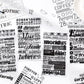 Black And White English Die-cut Stickers
