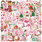 100 Sheets Pink Christmas Sticker Pack