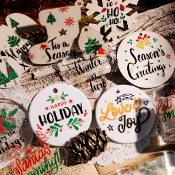 2PCS Christmas Phrase Transfer Stickers