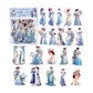 Blue tone PET stickers for creative journaling