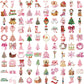 100 Sheets Pink Christmas Sticker Pack