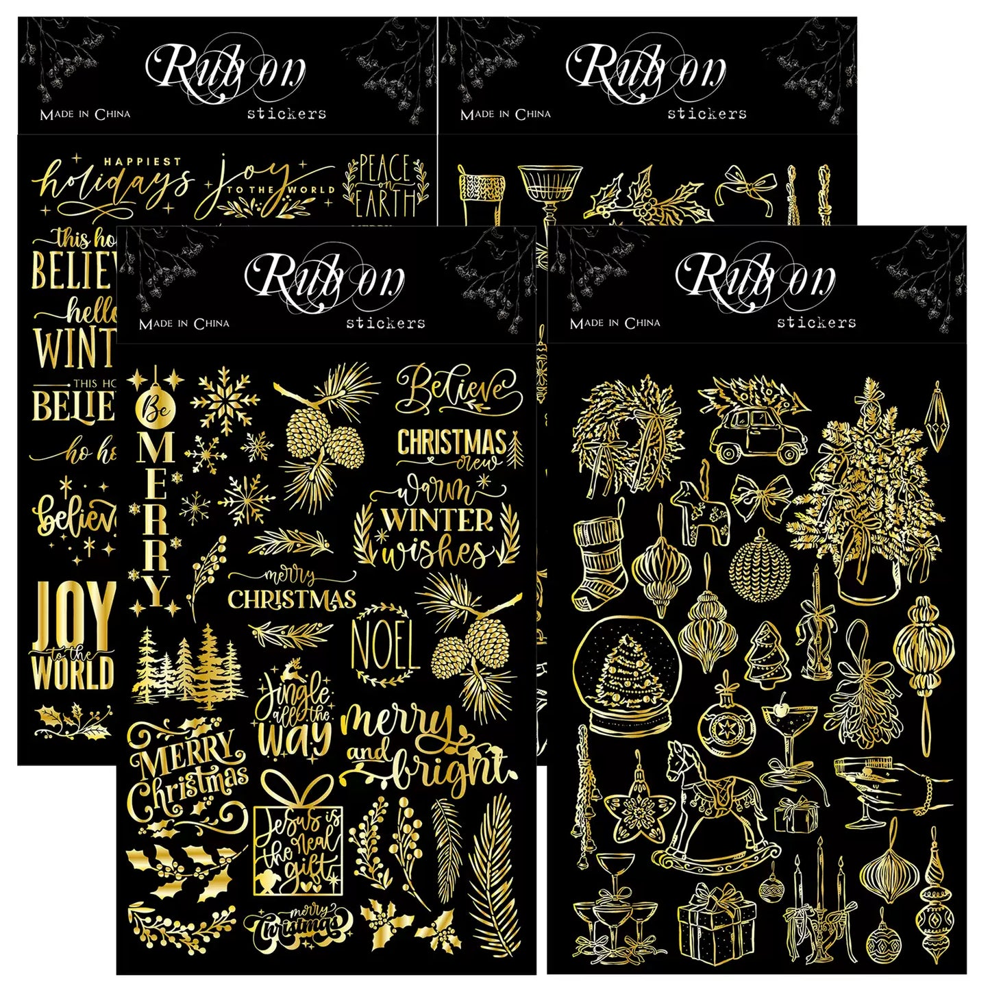 Christmas Themed  Foil Transfer Stickers