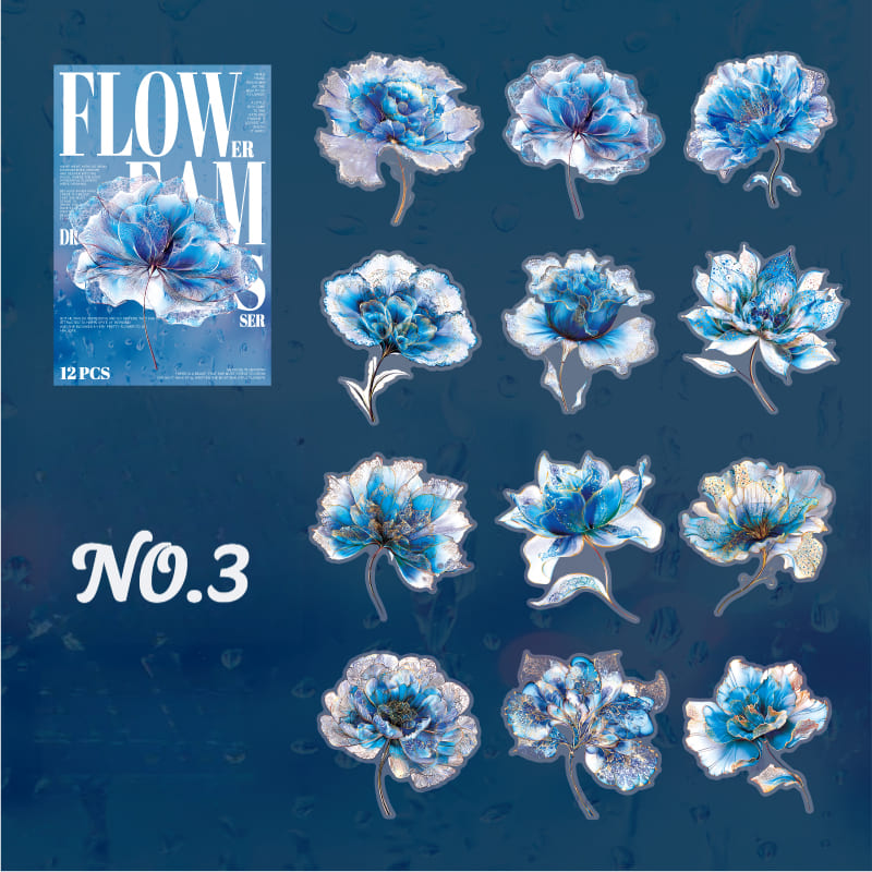 Gold Foil Floral PET Sticker Pack