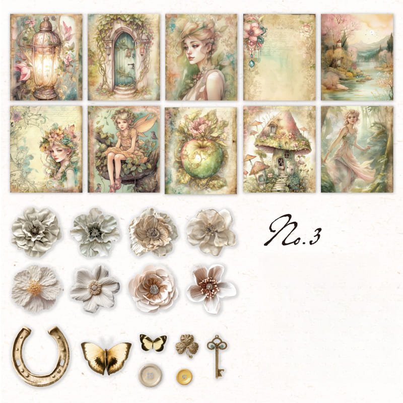 Vintage Floral Character Material Pack