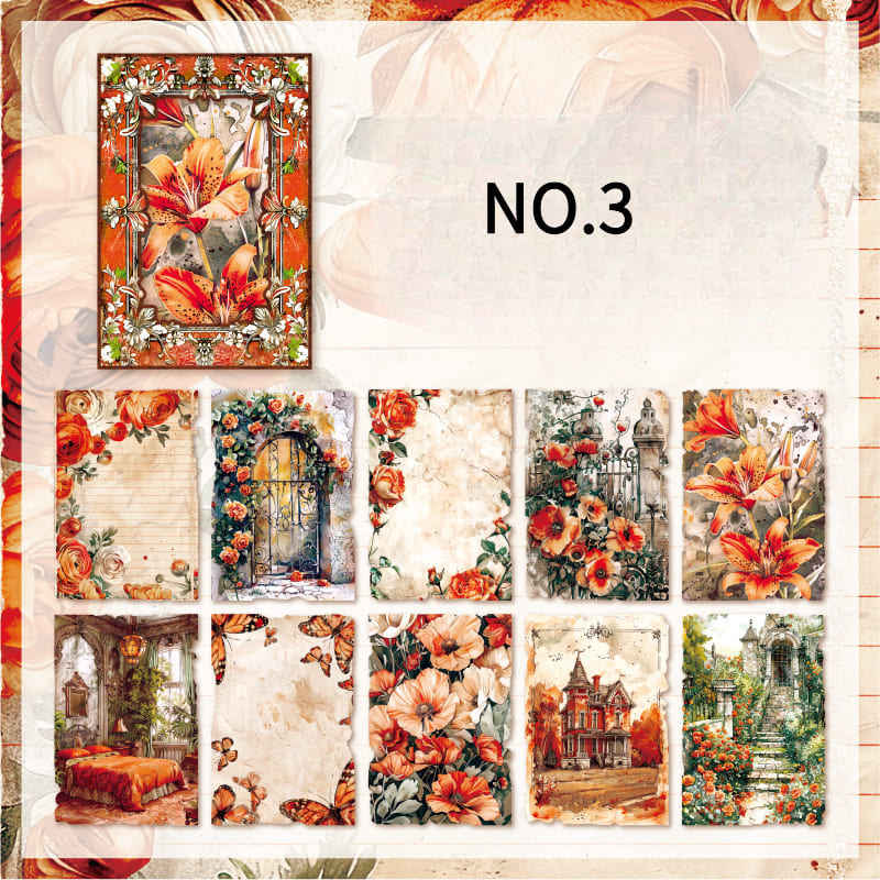 Vintage Flower Theme  Scrapbook Paper
