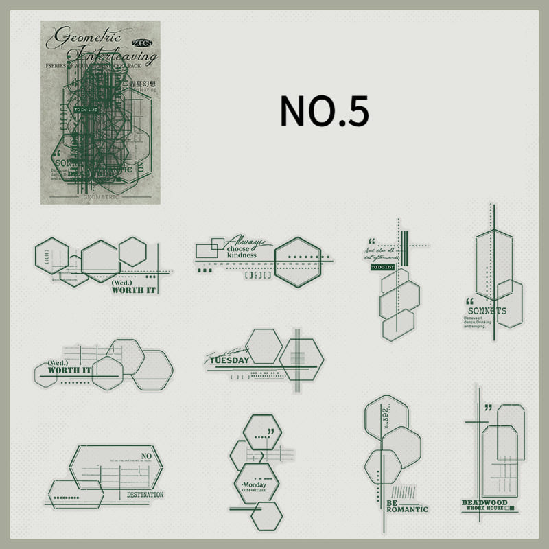 Basic Line Pattern PET Sticker Pack
