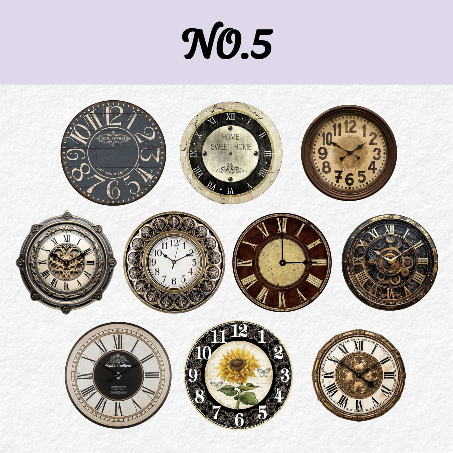 Vintage Clock Theme Stickers