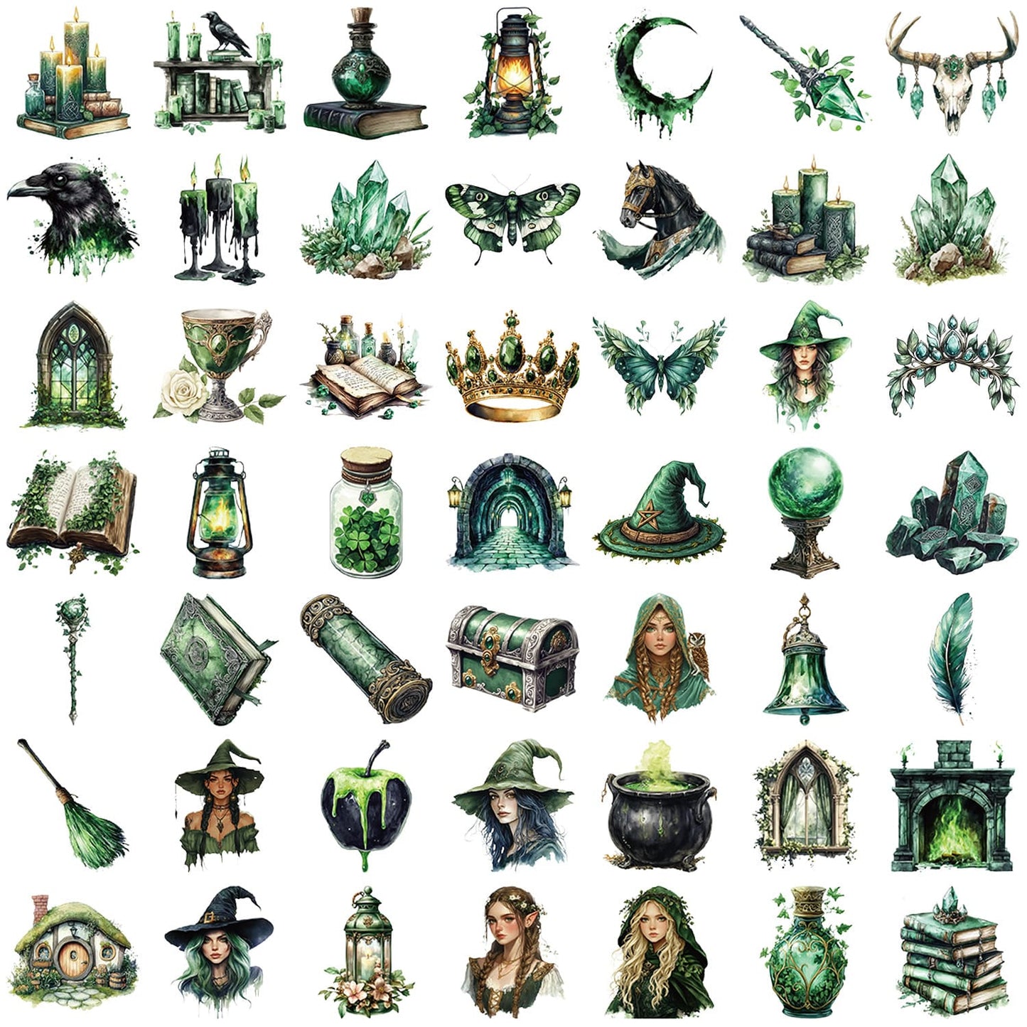 50PCS Forest Witch Sticker Pack