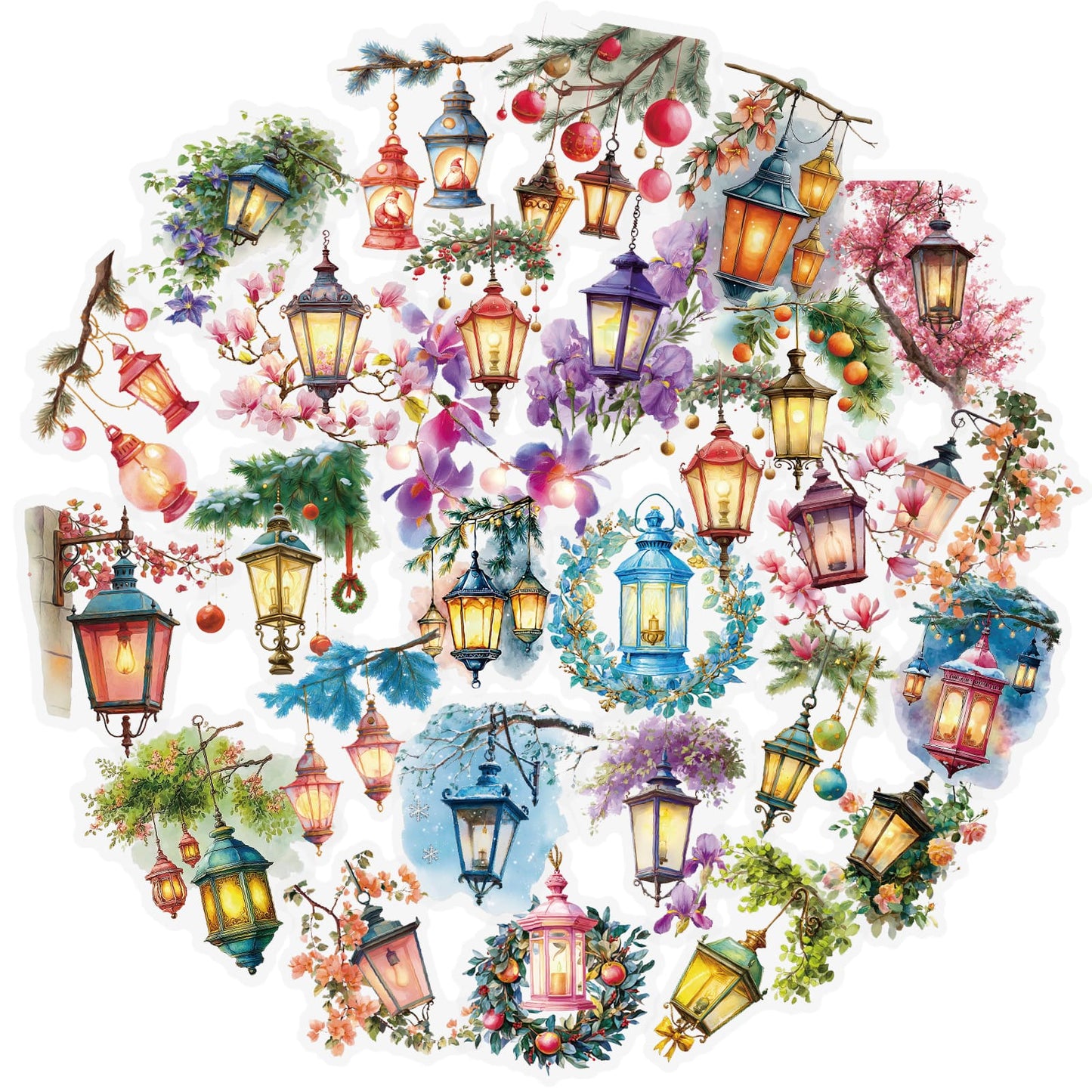 Lantern Theme Scrapbooking Stickers Pack