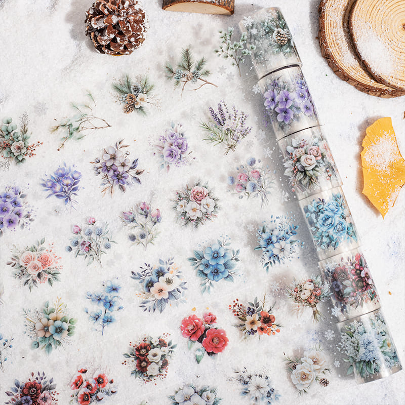 Winter Floral Die-Cut PET Tape