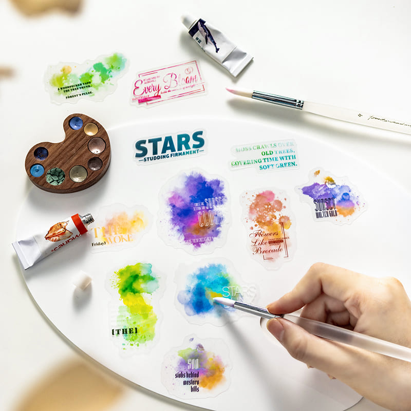 Watercolor Marble PET Stickers