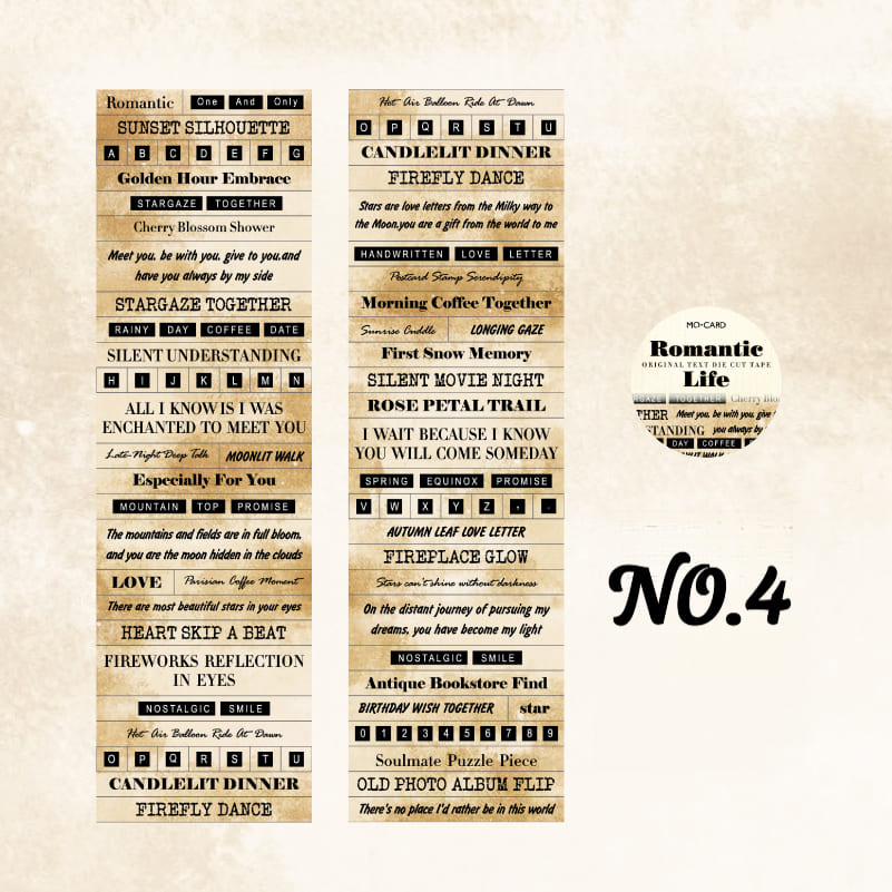 Typography Die-Cut Washi Tape