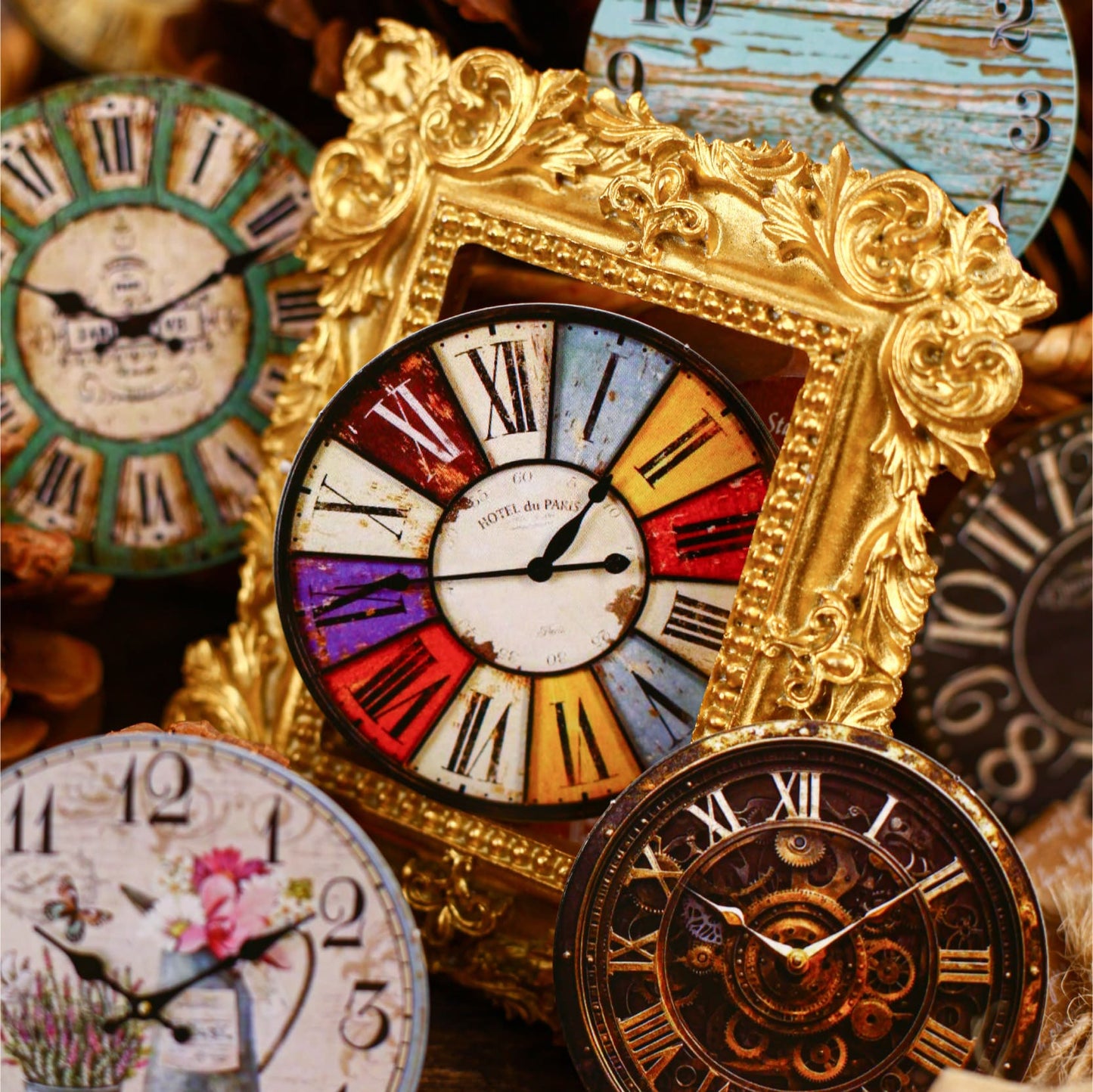 Vintage Clock Theme Stickers
