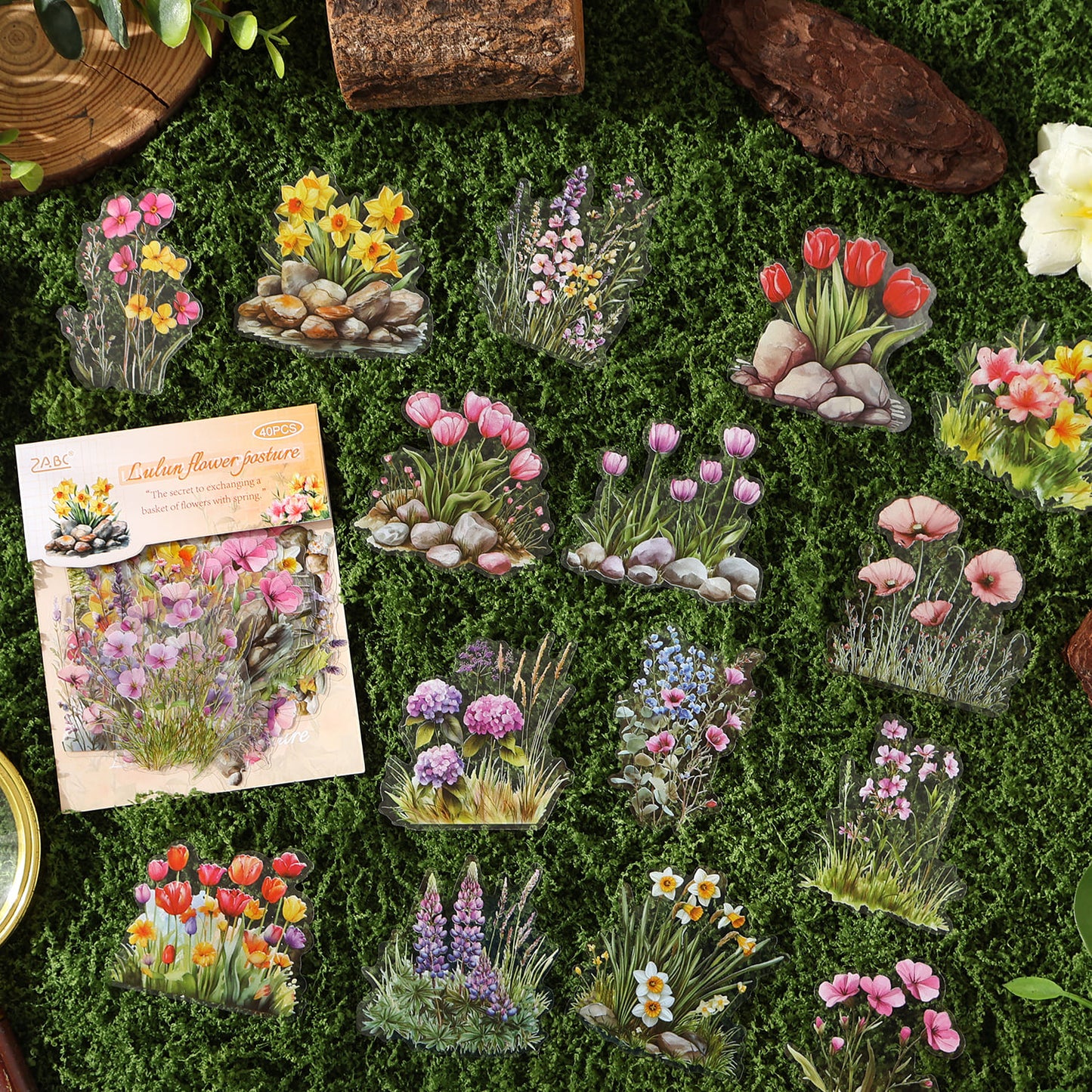40pcs Floral Theme Sticker