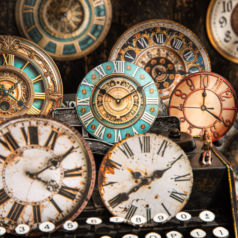 Vintage Clock Sticker Pack